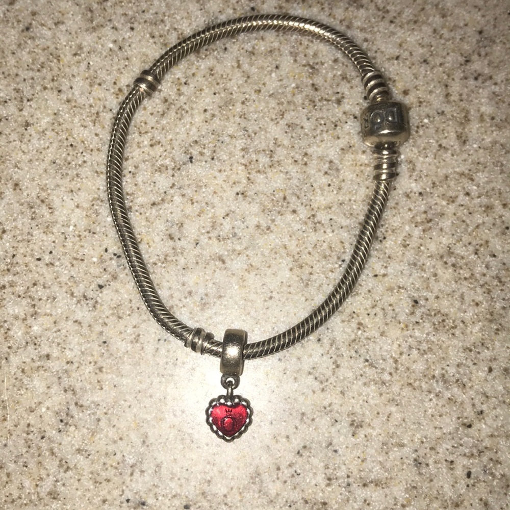 Pandora bracelet with heart charm